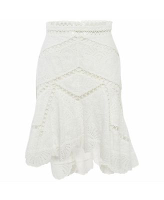 Pre-Owned Zimmermann Womens Broderie Anglaise Knee Length Skirt $547