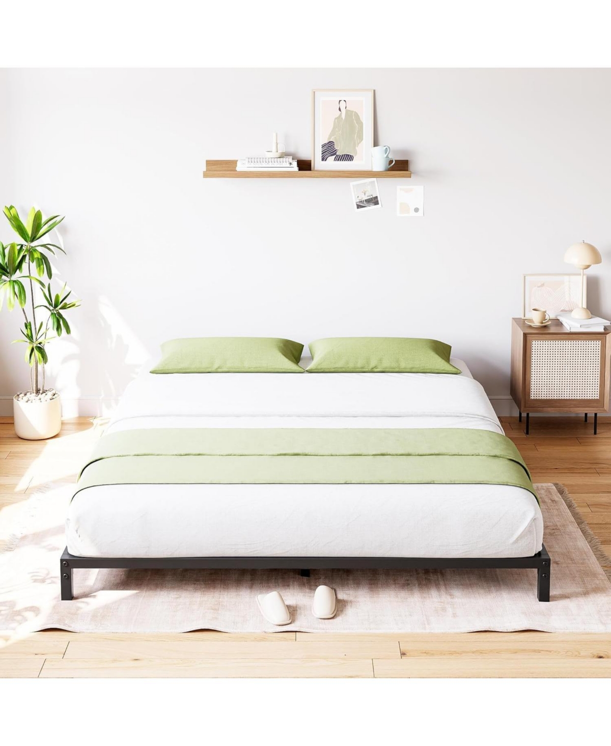 gaomon 8 Inch Size Bed Frames Heavy Duty Metal Platform Bed with Under Bed Storage, Sturdy Steel Slat Support