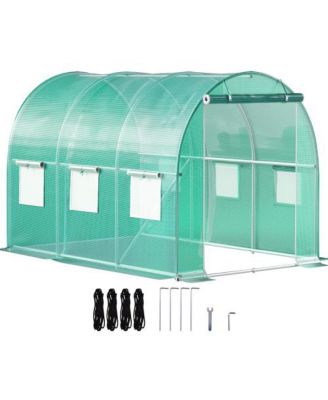 6.5 FT Wood Polycarbonate Cold Frame Greenhouse for Outdoor Garden Storage