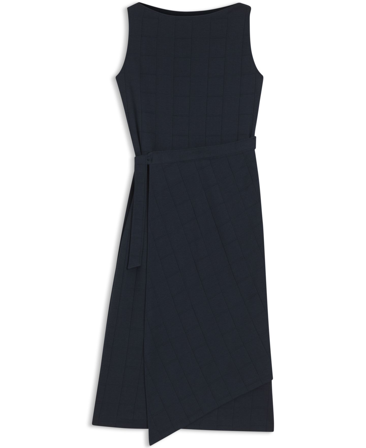 Женское платье Hugo Boss BOSS by Slim-Fit Checked Jersey, цвет: Тёмный синий — фото 3