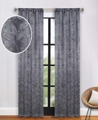 Leaves Machine Washable Room Darkening Blackout Curtains, Set of 2