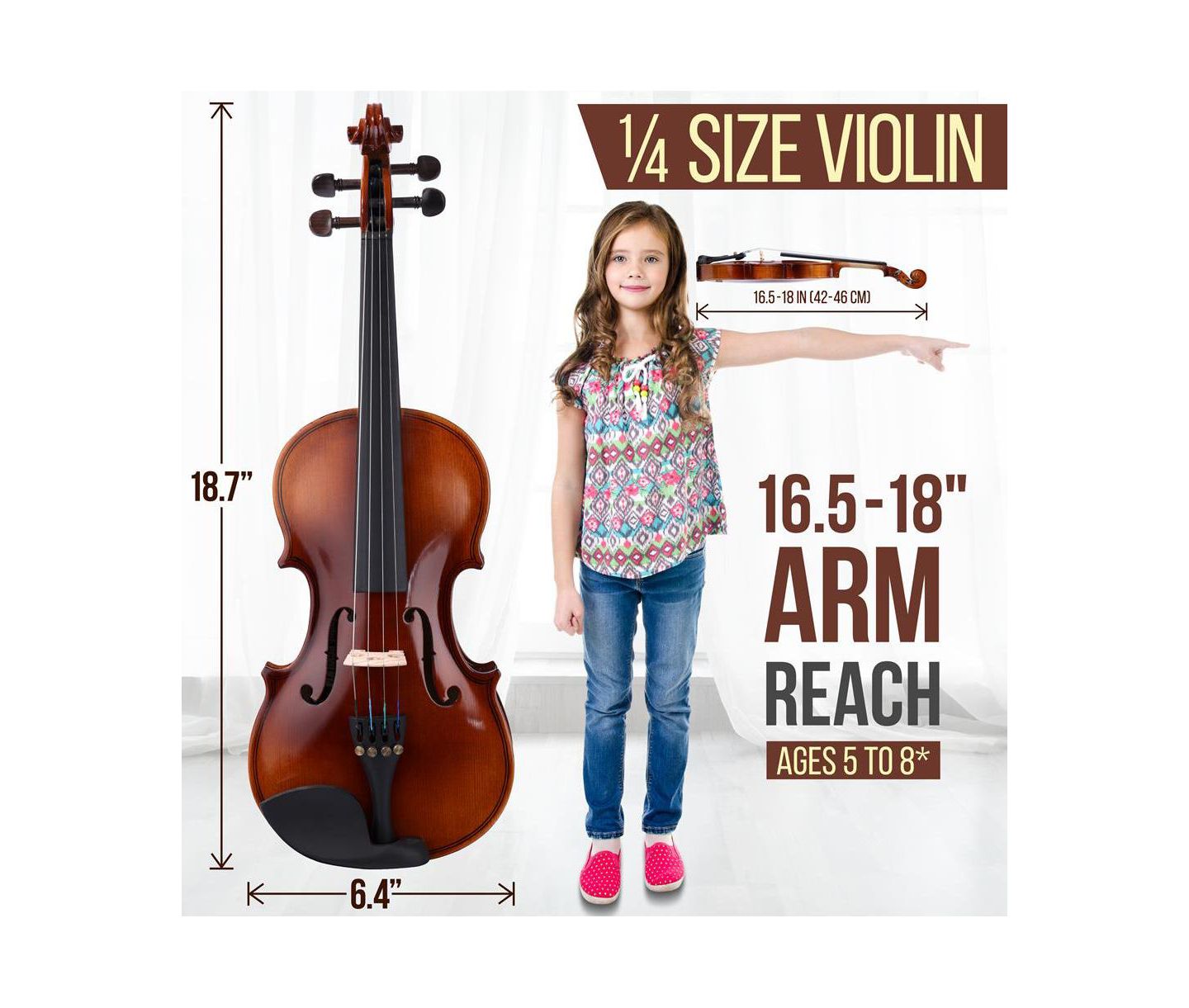 Детские игрушки Pyle 4/4 Student Digital Tuner Violin Kit, Ages 5+ — фото 3