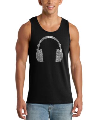 Men's Headphone Word Art Tank Top