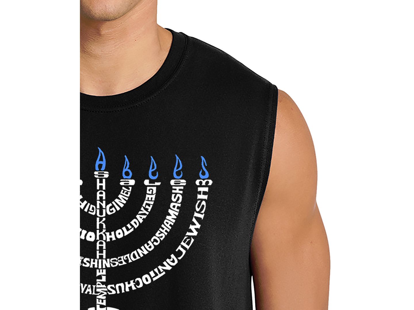 Мужской топ LA Pop Art Menorah Hanukkah Graphic, цвет: Чёрный — фото 2