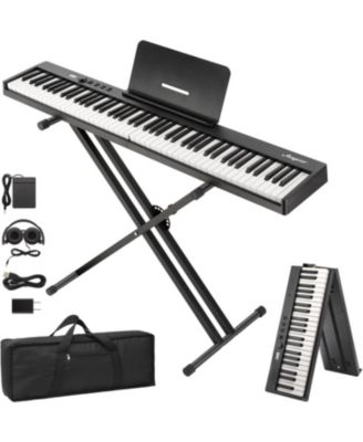 88-Key Full Size Portable Folding Keyboard - Bluetooth Speakers Bag Headphones Adapter