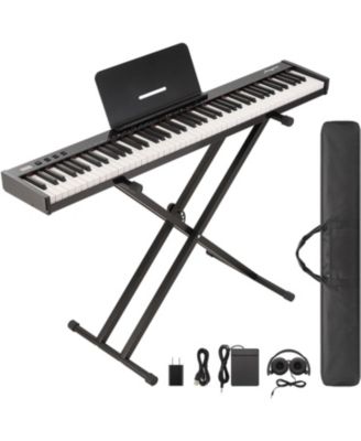 88-Key Full Size Digital Piano Complete Set - Bluetooth Stand Case Headphones Adapter