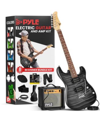 39.4" Electric Guitar Kit with Amplifier, Digital Tuner & Accessories - PEGKT99BK