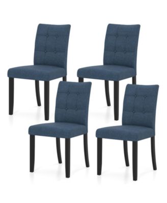 4PCS Tufted Dining Chairs Upholstered Kitchen Armless Side Chairs w/Padded Seat