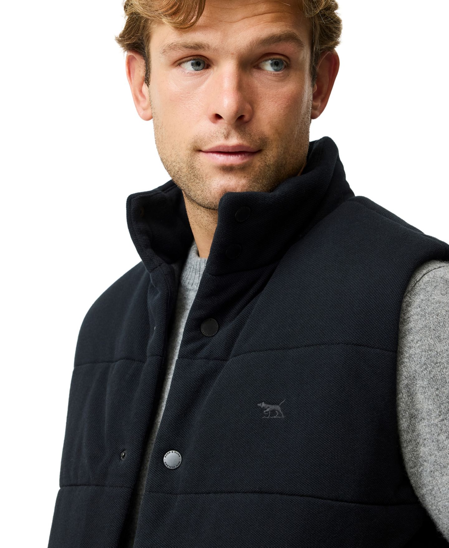 Мужской жилет Rodd & Gunn Lake Ferry Cotton Vest, цвет: Оникс чёрный — фото 6