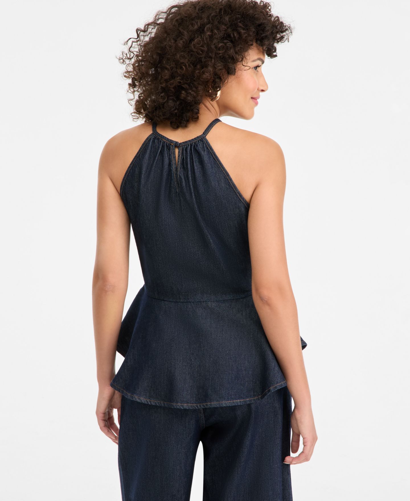 Женский топ I.N.C. International Concepts Denim Peplum Halter Top, цвет: Варёный — фото 5