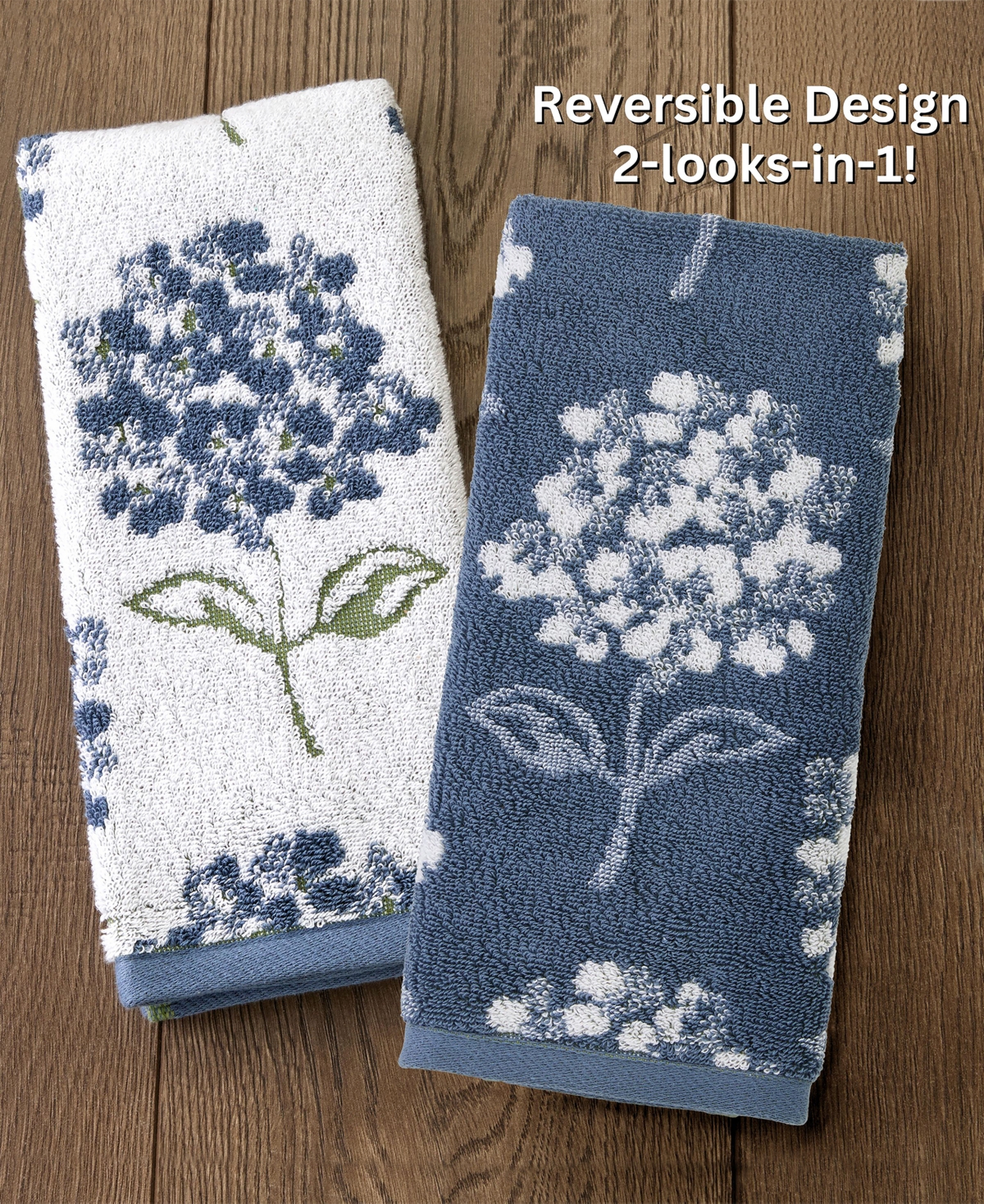 Skl Home Hydrangea Jacquard 2-Pc. Hand Towel Set