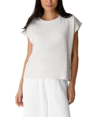 Women's Striped Crewneck Cotton T-Shirt