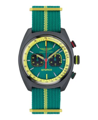Aston Martin F1 Men's Dwf Chronograph Quartz Green Nylon Nato Watch 43mm - Green
