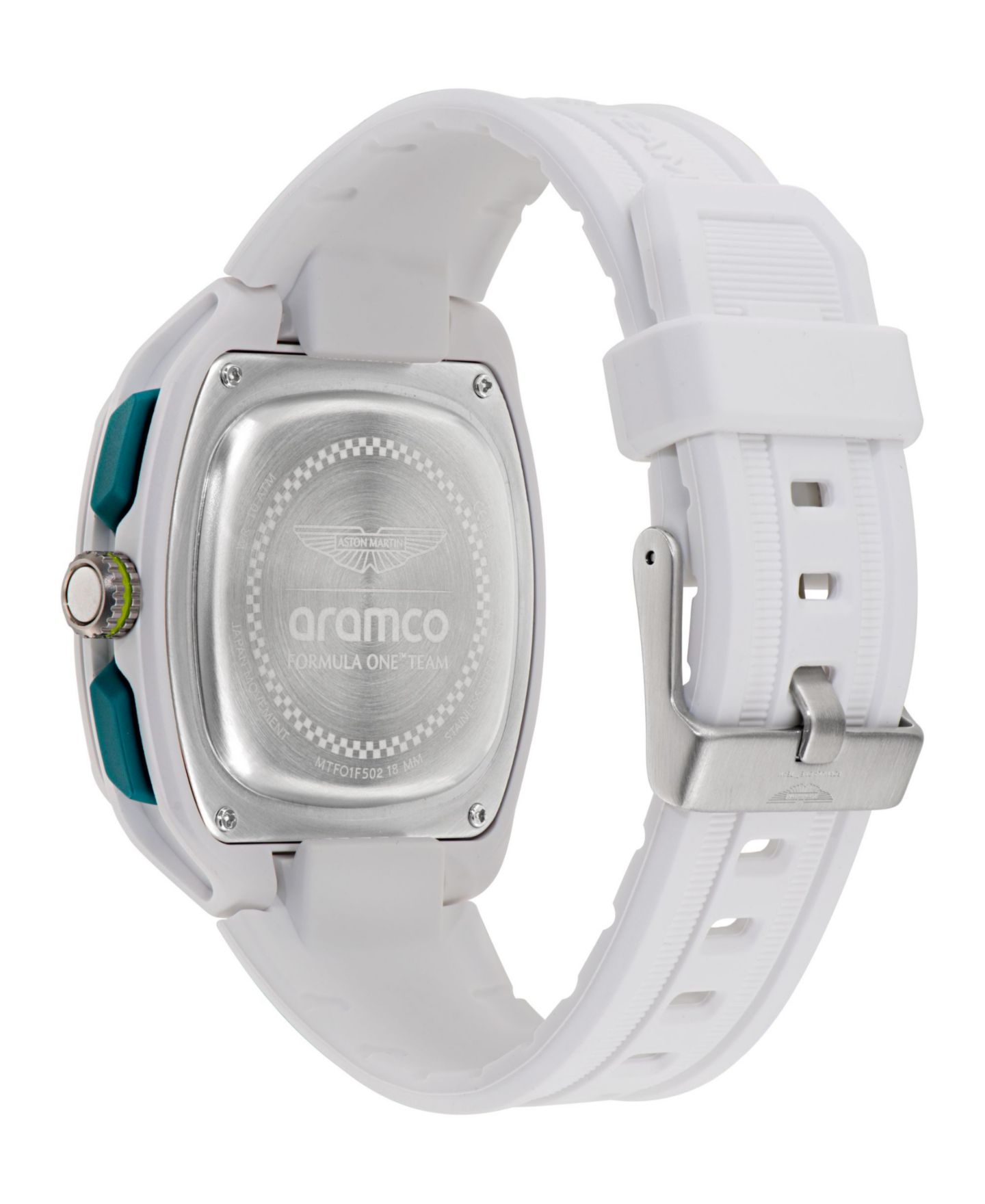 Мужские часы Aston Martin F1 OVR Chronograph Date Quartz White Silicone 44mm — фото 2