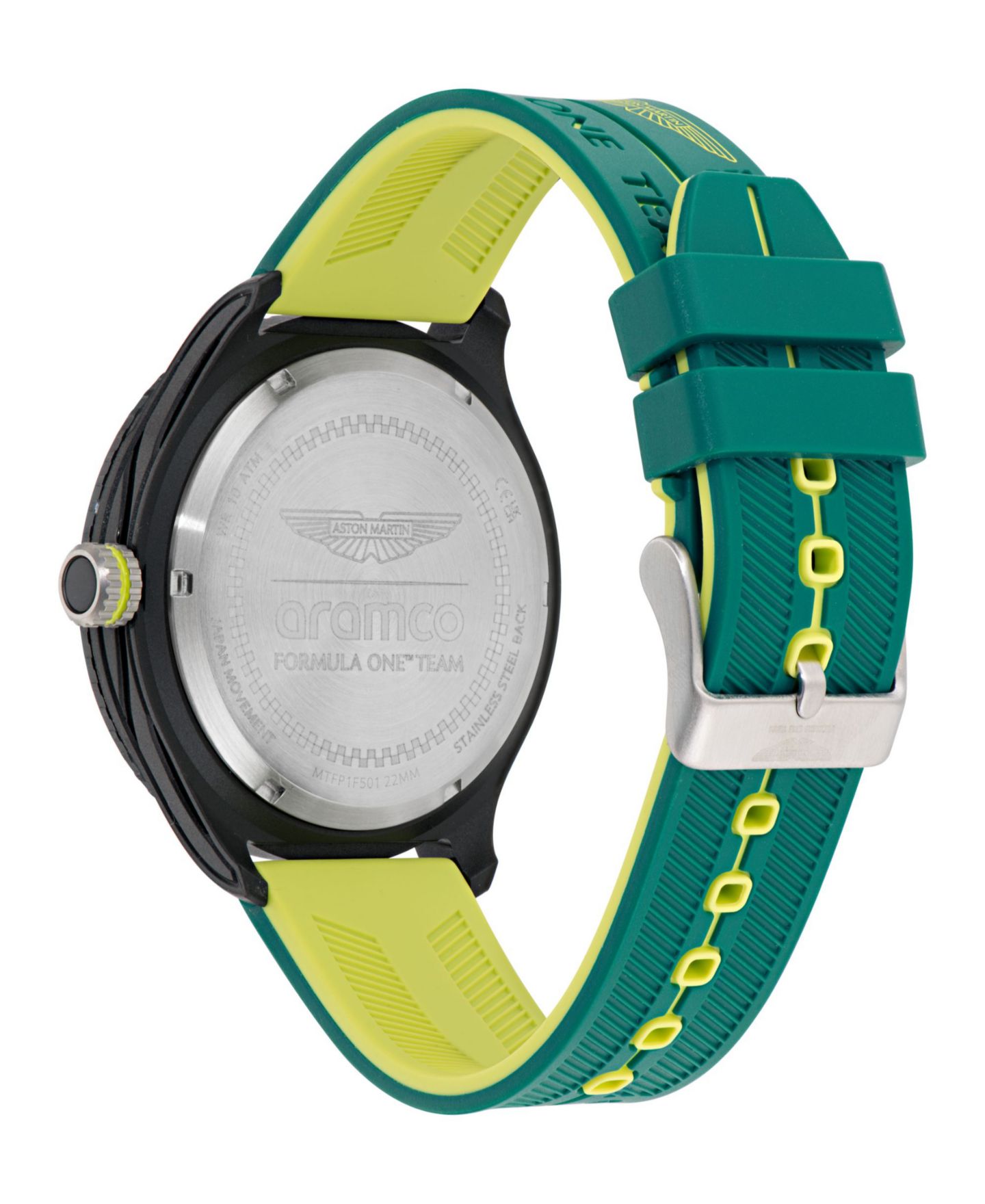 Мужские часы Aston Martin F1 PIT Multi-Function Quartz Green Silicone 46mm — фото 2