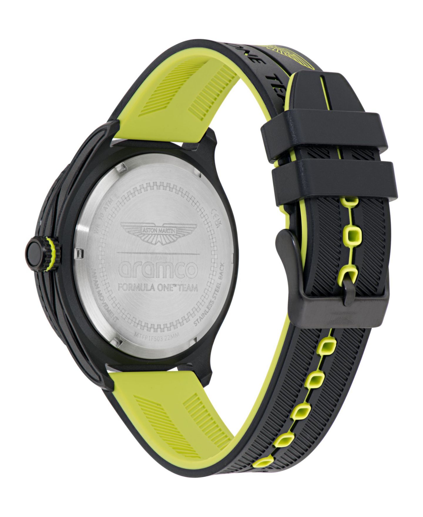 Мужские часы Aston Martin F1 PIT Multi-Function Quartz Black Silicone 46mm — фото 2