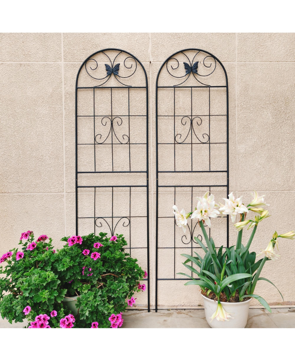 Clihome Metal Garden Trellis 71" x 19.7" Rustproof Trellis for Climbing Plants Outdoor Flower Support