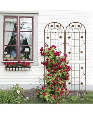 2 Pack Metal Garden Trellis 86.7" x 19.7" Rustproof Trellis for Climbing Plants Outdoor Flower Support