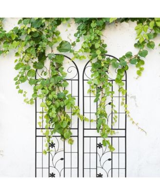Metal Garden Trellis 71" x 19.7" Rustproof Trellis for Climbing Plants Outdoor Flower Support