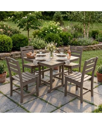 5-Piece All-Weather HDPE Outdoor Dining Set with Umbrella Hole