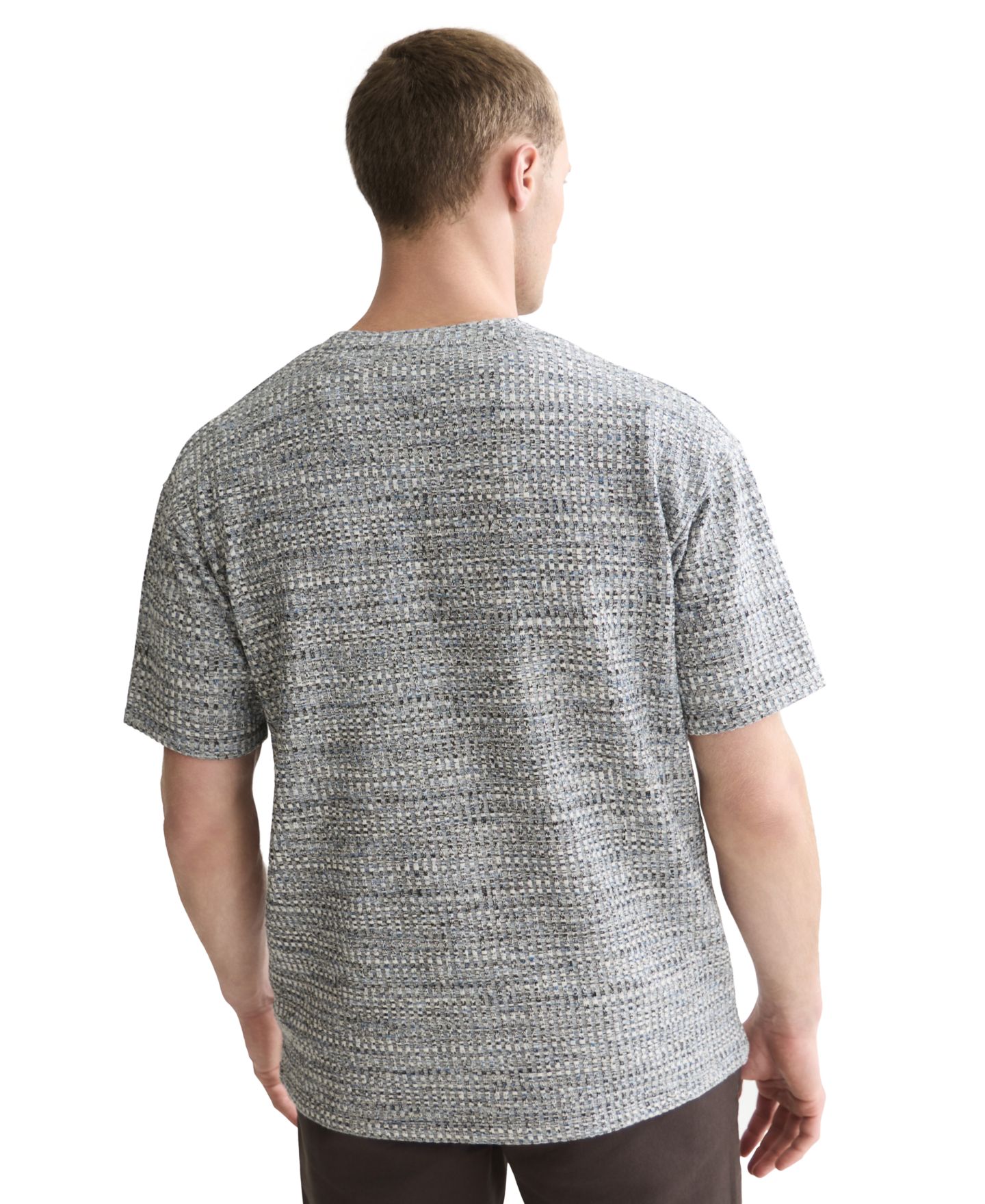 Мужская футболка SCOTCH & SODA Jacquard Regular-Fit, цвет: Тёмный синий меланжевый — фото 4