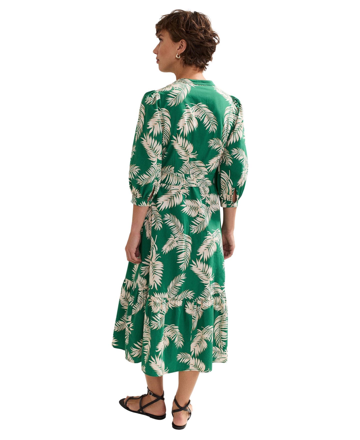 Женское платье Phase Eight Louisa Mandarin Collar Midi Shirt Dress, цвет: Зелёный — фото 3