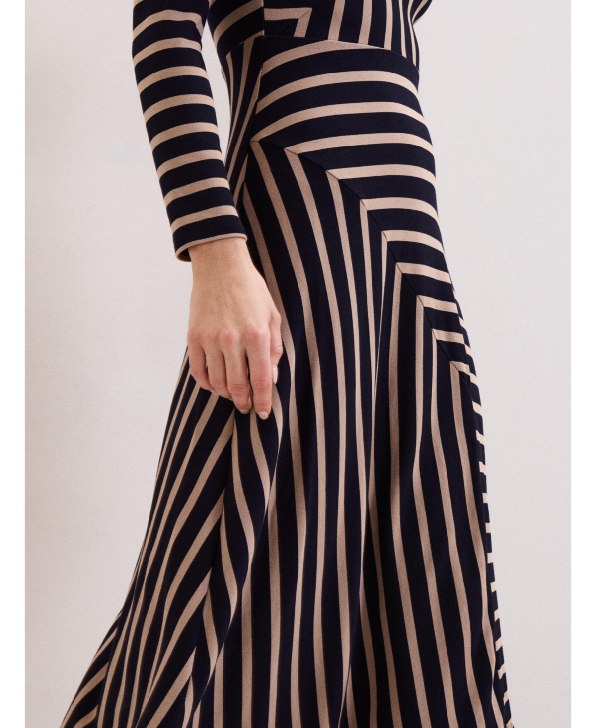 Phase Eight Women's Mia Stripe Long Sleeve Midi Dress