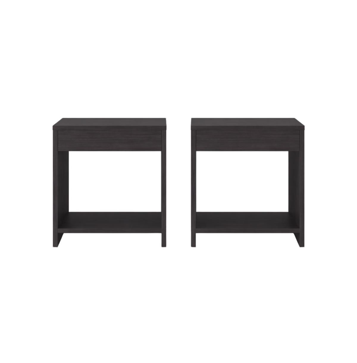 Fm Furniture Chroma Nightstands Set of 2 Modern Minimalist Bedroom Tables Open Storage, Wenge