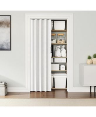 32-Inch W PVC Foldable Accordion Door Room Divider for Indoor Space Separation and Privacy Use