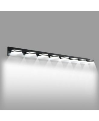 Modern Black LED Vanity Light 8 Lights Wall Sconce for Bathroom Mirror Sleek Minimalist Design Easy to Install