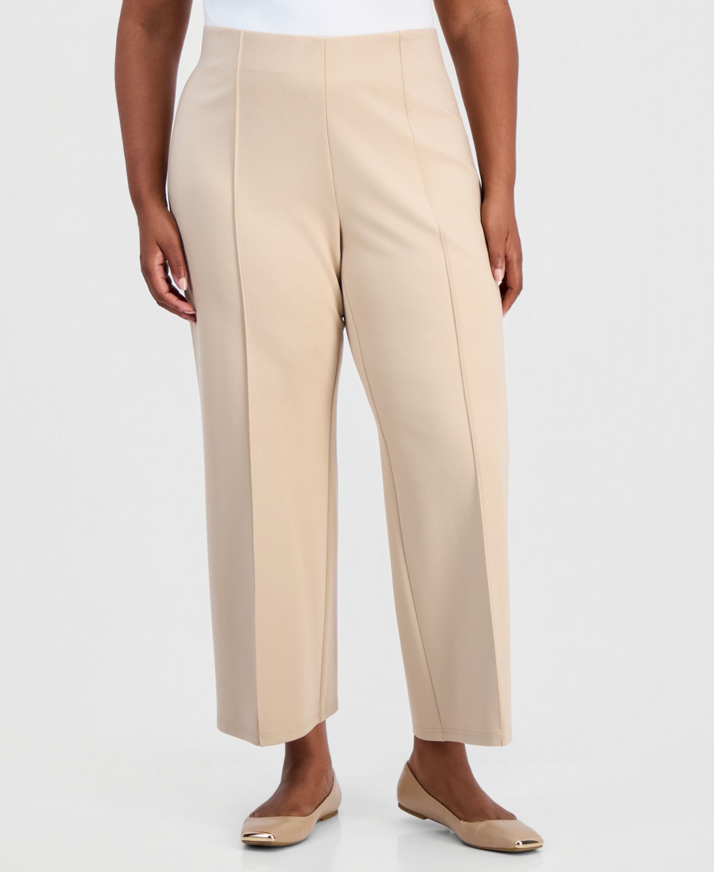 Женские брюки JM Collection Plus Size Wide-Leg Relaxed-Fit, цвет: Кофейный — фото 3