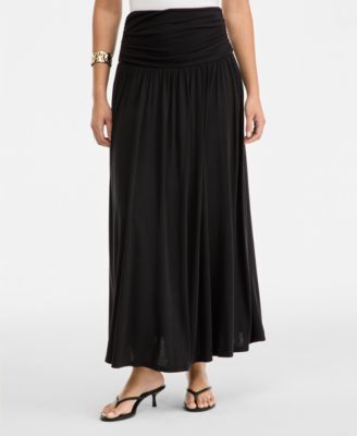 Women's Ruched-Waist Maxi Skirt
