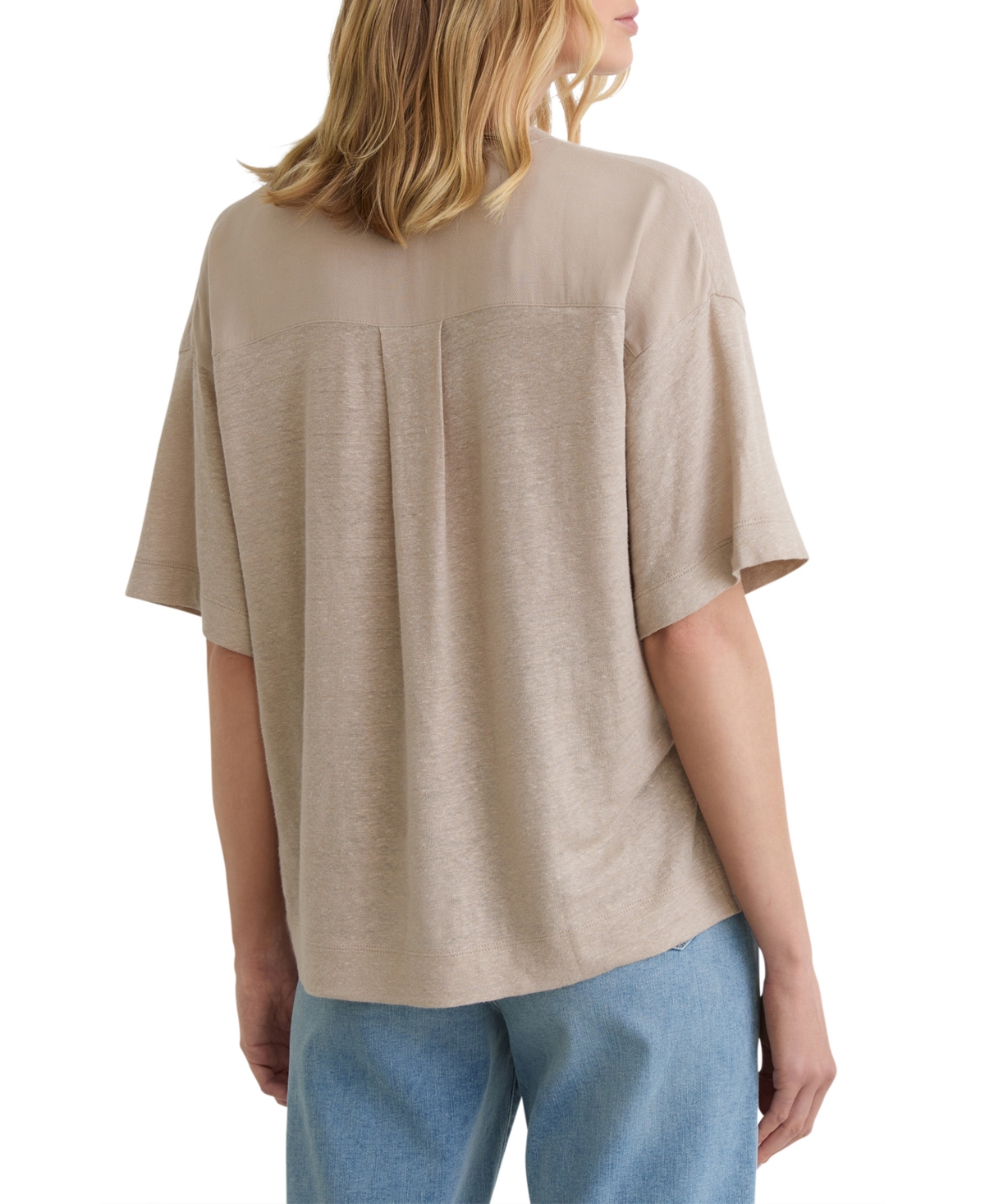 Reiss Women's Linen V-Neck T-Shirt