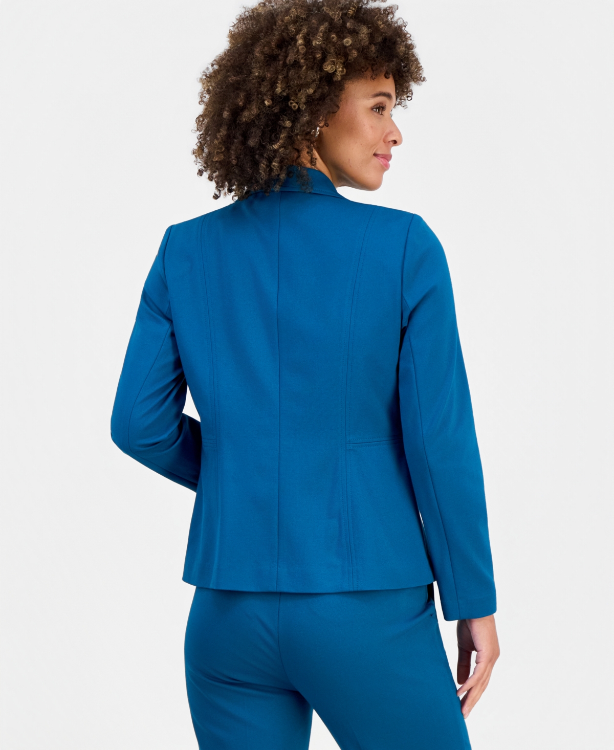 Kasper Petite Notch-Collar One-Button Compression Jacket