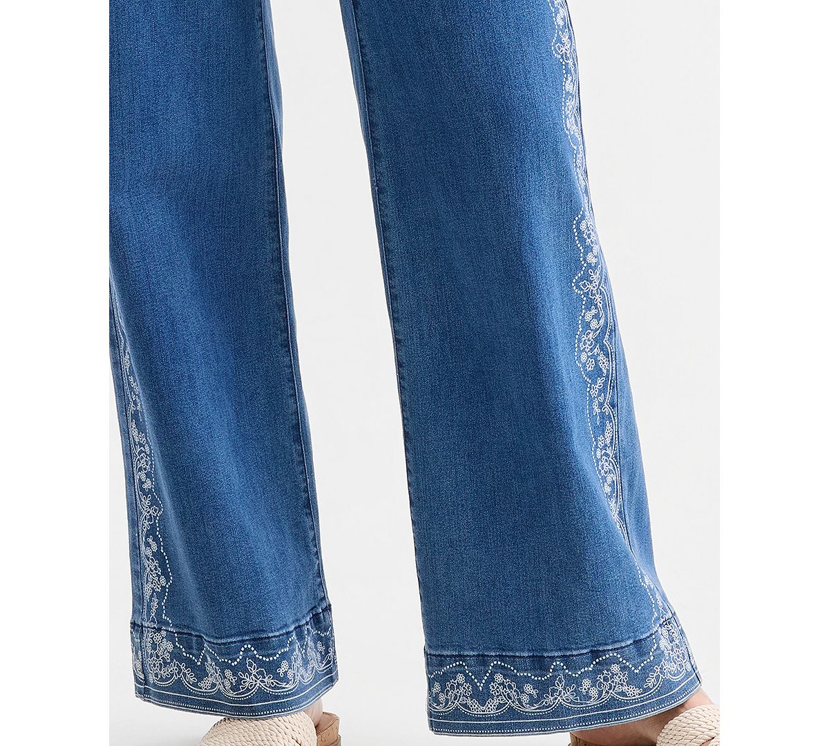 Style & Co Women's Printed High-Rise Five-Pocket Wide-Leg Jeans, Macy's Exclusive view 7 — MAYCSS fashion products