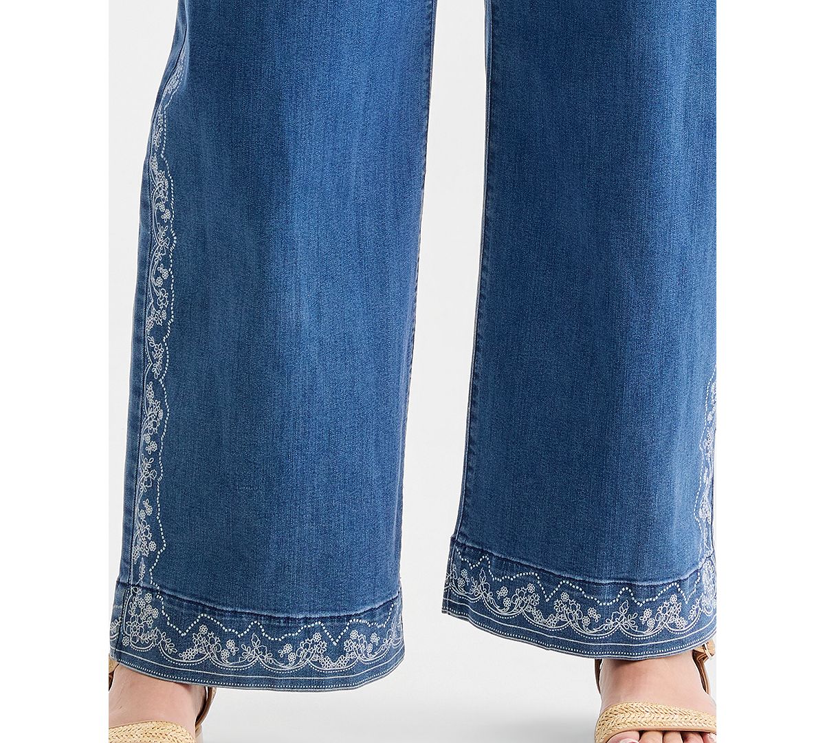 Style & Co Plus Size Printed High-Rise Five-Pocket Wide-Leg Jeans, Macy's Exclusive view 6 — MAYCSS fashion products