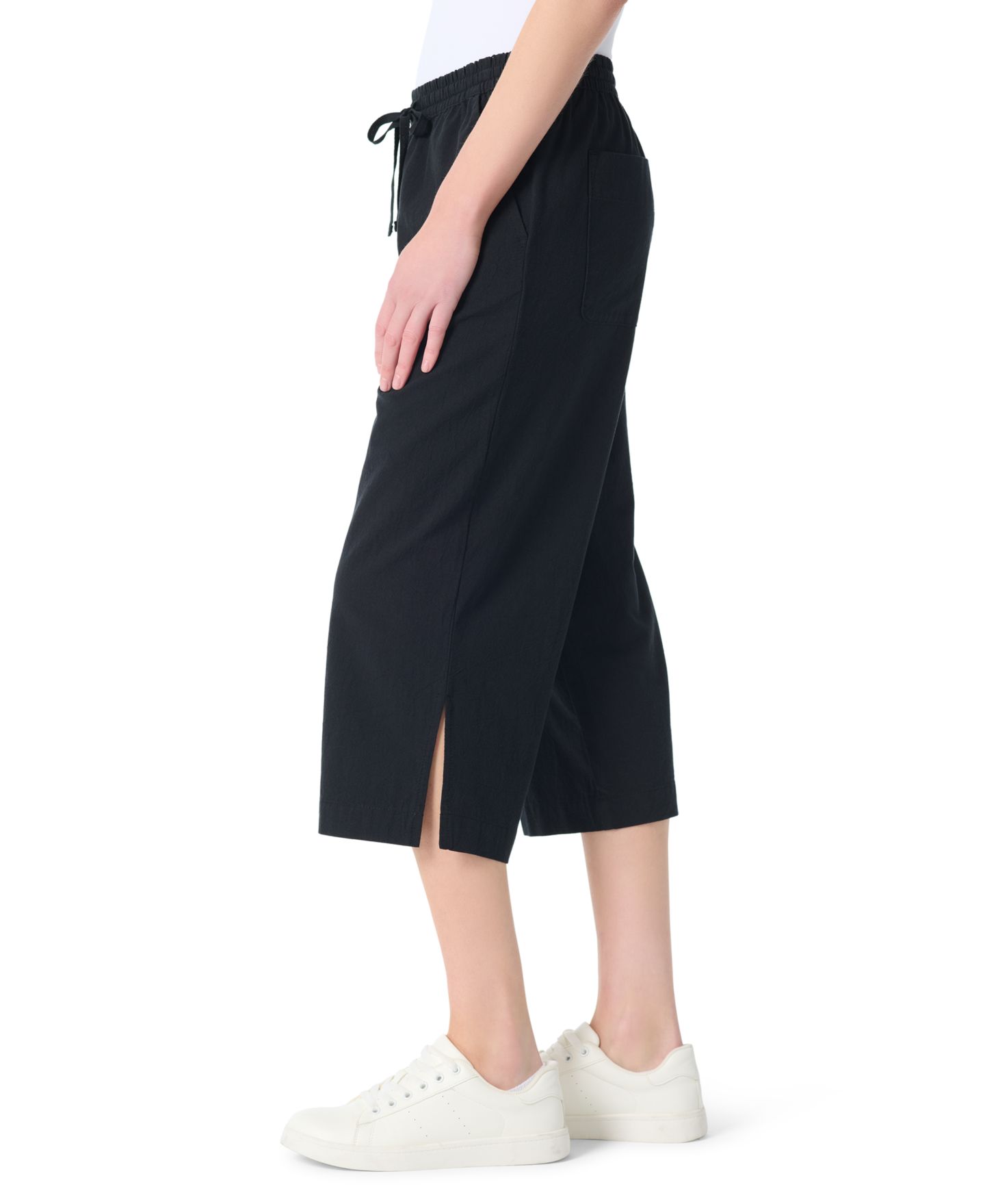 Женские брюки Gloria Vanderbilt Cotton Gauze Pull-On Drawstring Cropped Pants, цвет: Чёрный — фото 2