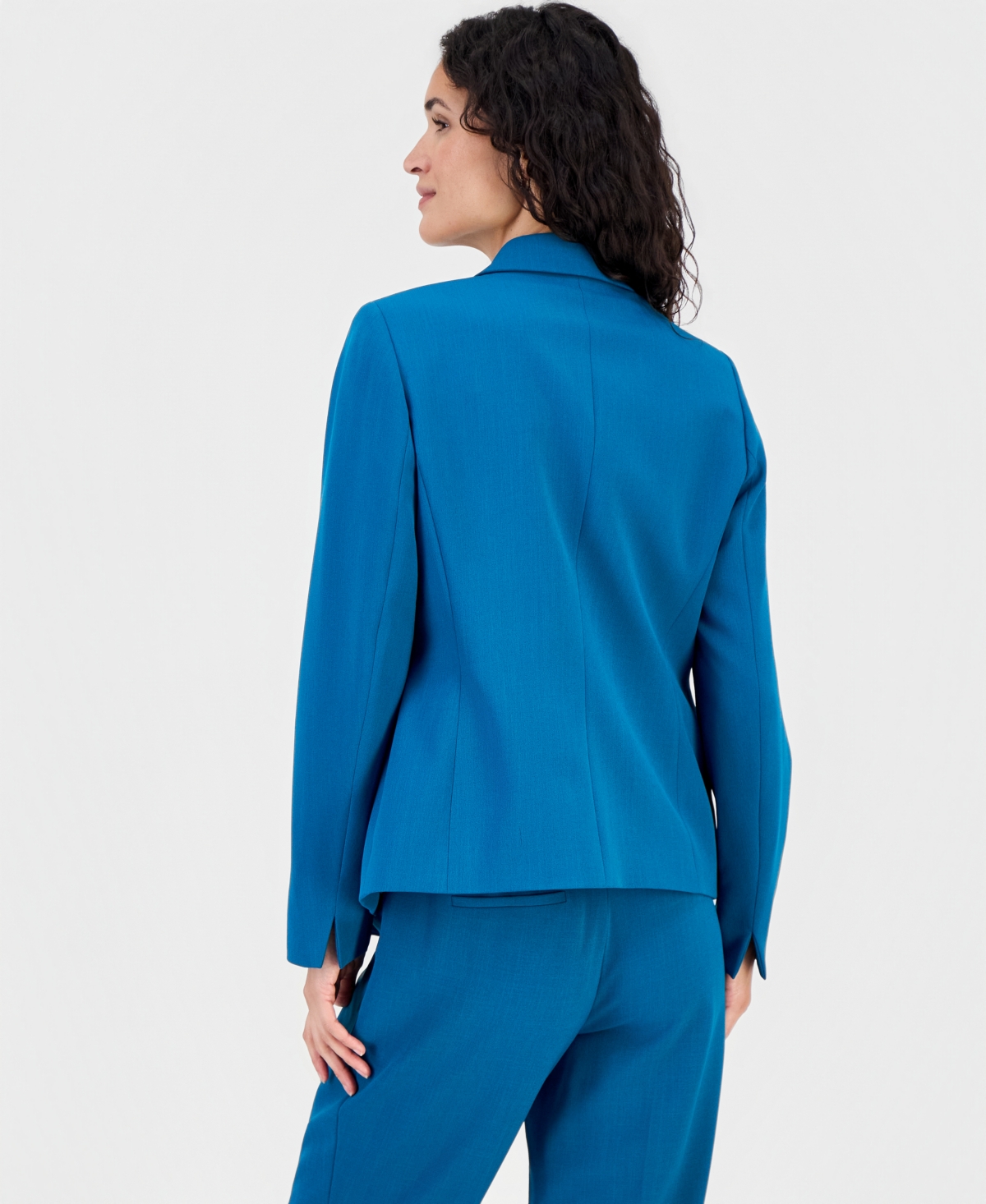 Kasper Petite Crepe 2-Button Notch-Collar Blazer Jacket