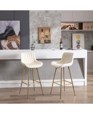 30" Velvet Counter Stools Set of 2
