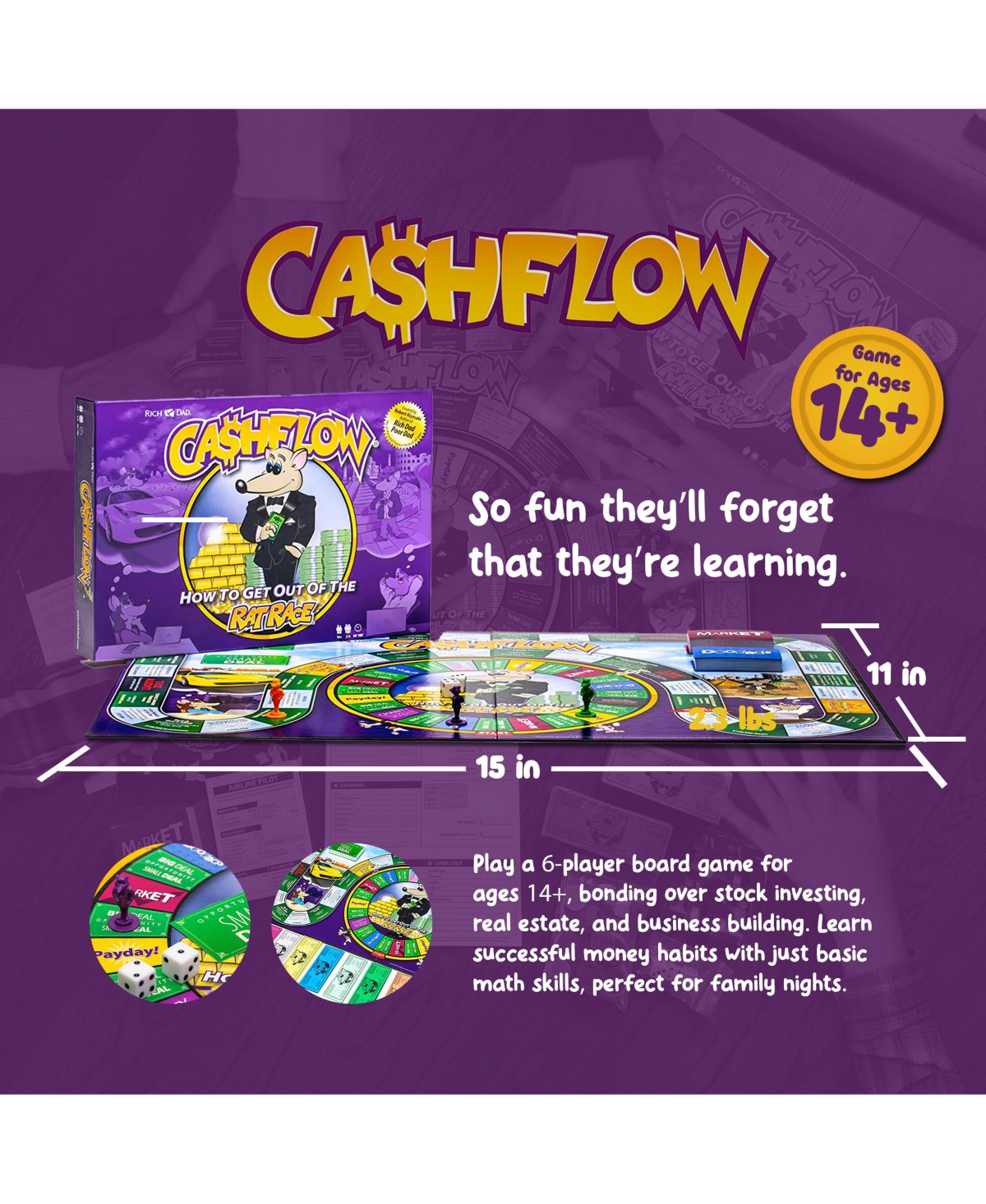 Rich Dad Cashflow Strategic Investing and Educational Board Game, 2020 Redesign
