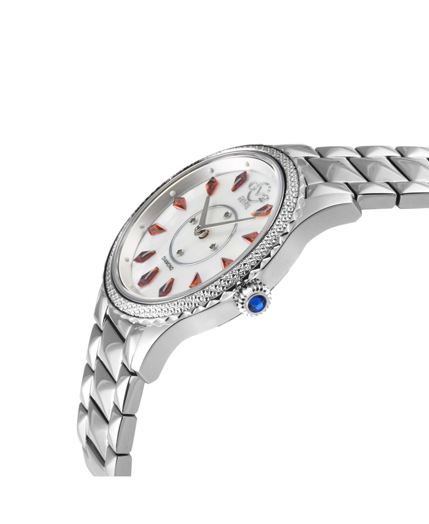 Женские часы GV2 by Gevril Siena Swiss Quartz Diamond Silver Stainless Steel Bracelet Watch — фото 2