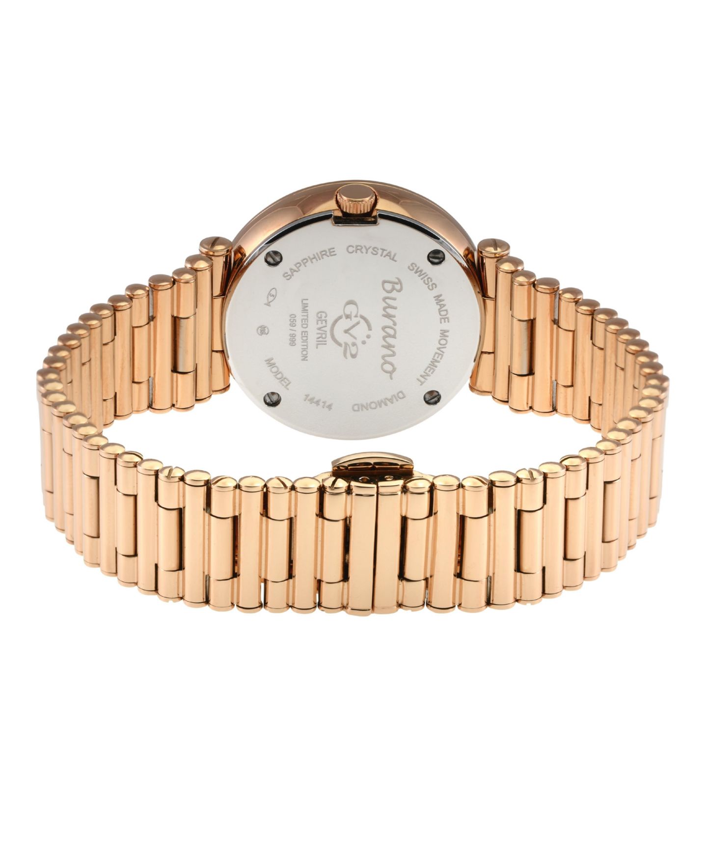 Женские часы GV2 by Gevril Burano Swiss Quartz Diamond IP Stainless Steel Bracelet Watch — фото 3