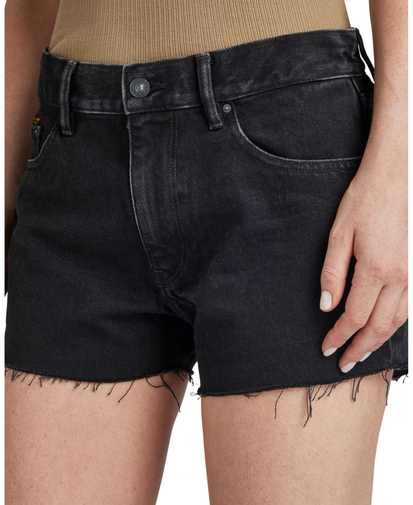 Женские шорты G-Star True Shorts Raw Edge, цвет: Угольно-чёрный — фото 5
