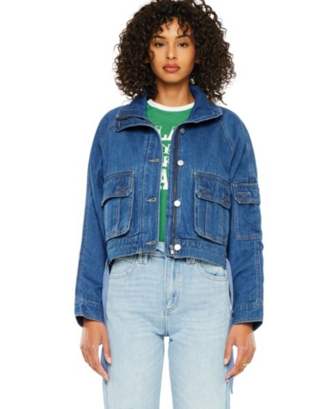 Женские куртки KanCan Women's Jailene Denim Windbreaker Jacket