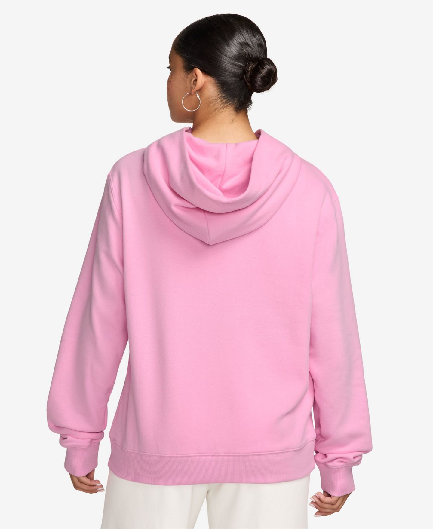 Женское худи Nike Studio Fleece Lightweight "French Terry" Pullover, цвет: Розовый / Молочный — фото 3