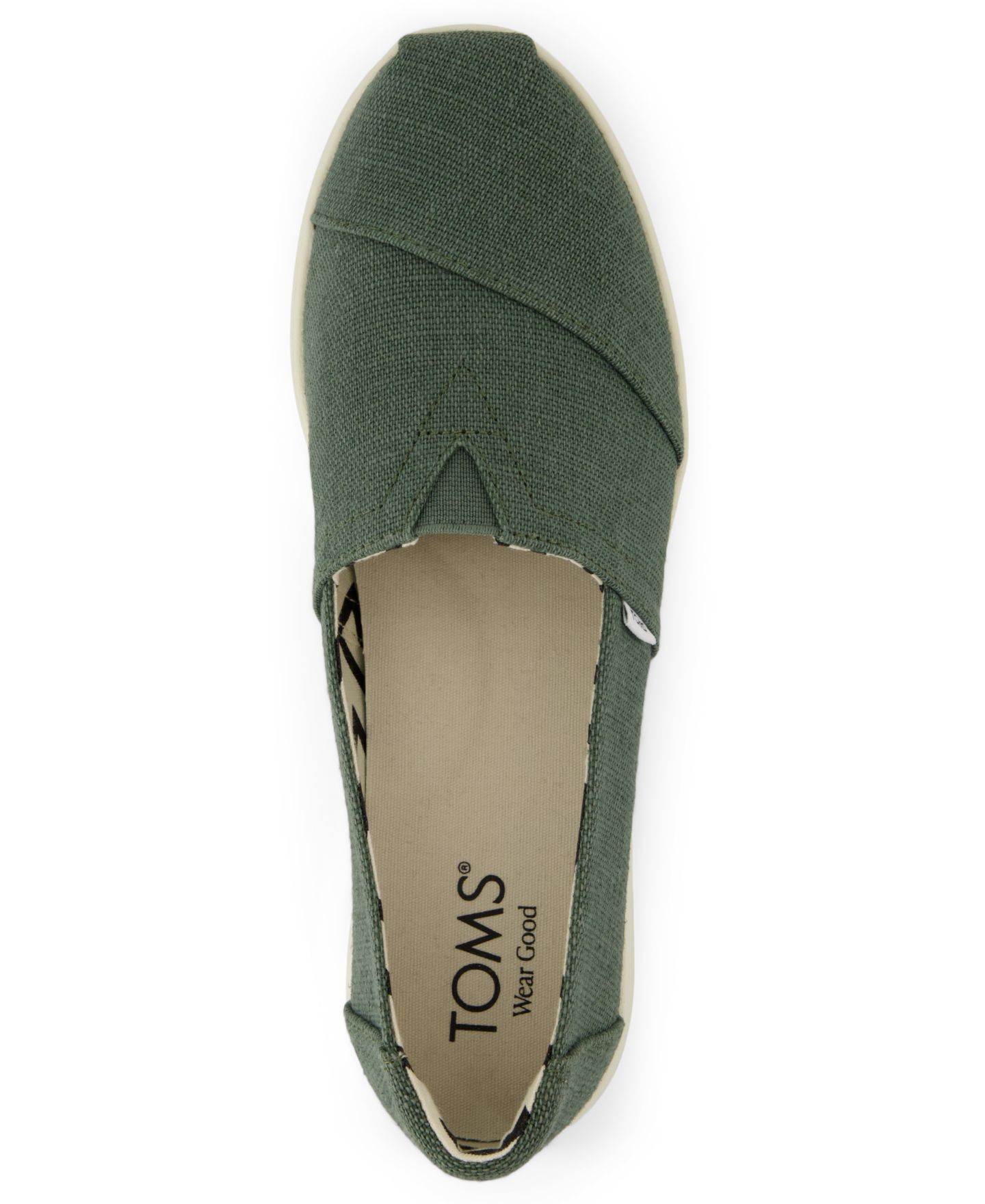 Женские эспадрильи-слипоны Toms Alpargata Plus, цвет: Зелёный холщовый — фото 4