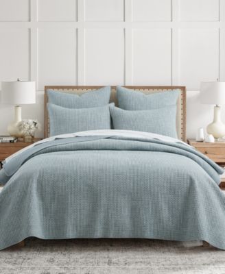 Pick-Stitch Artisan Textured 3-Piece Quilt Set, King/California King