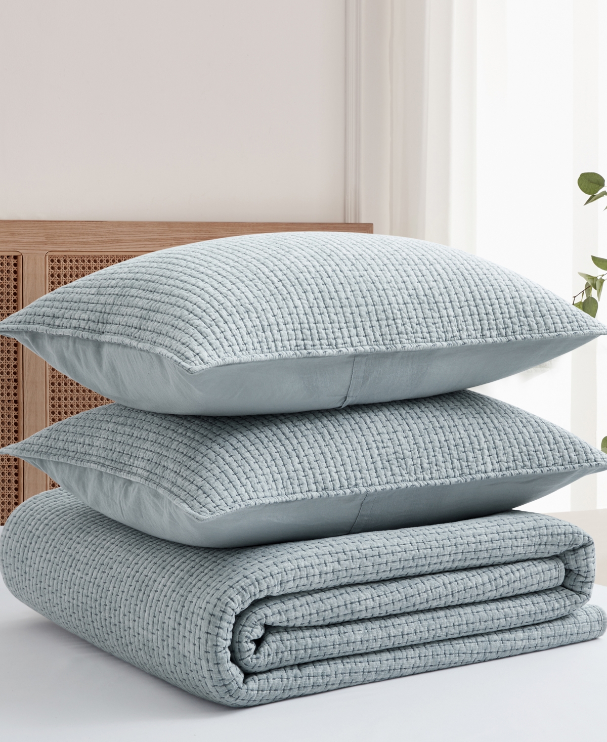 Levtex Home Pick-Stitch Artisan Textured 3-Piece Quilt Set