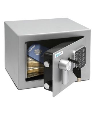 Compact Electronic Safe Box with Digital Touch Pad, Mechanical Override, Includes Keys