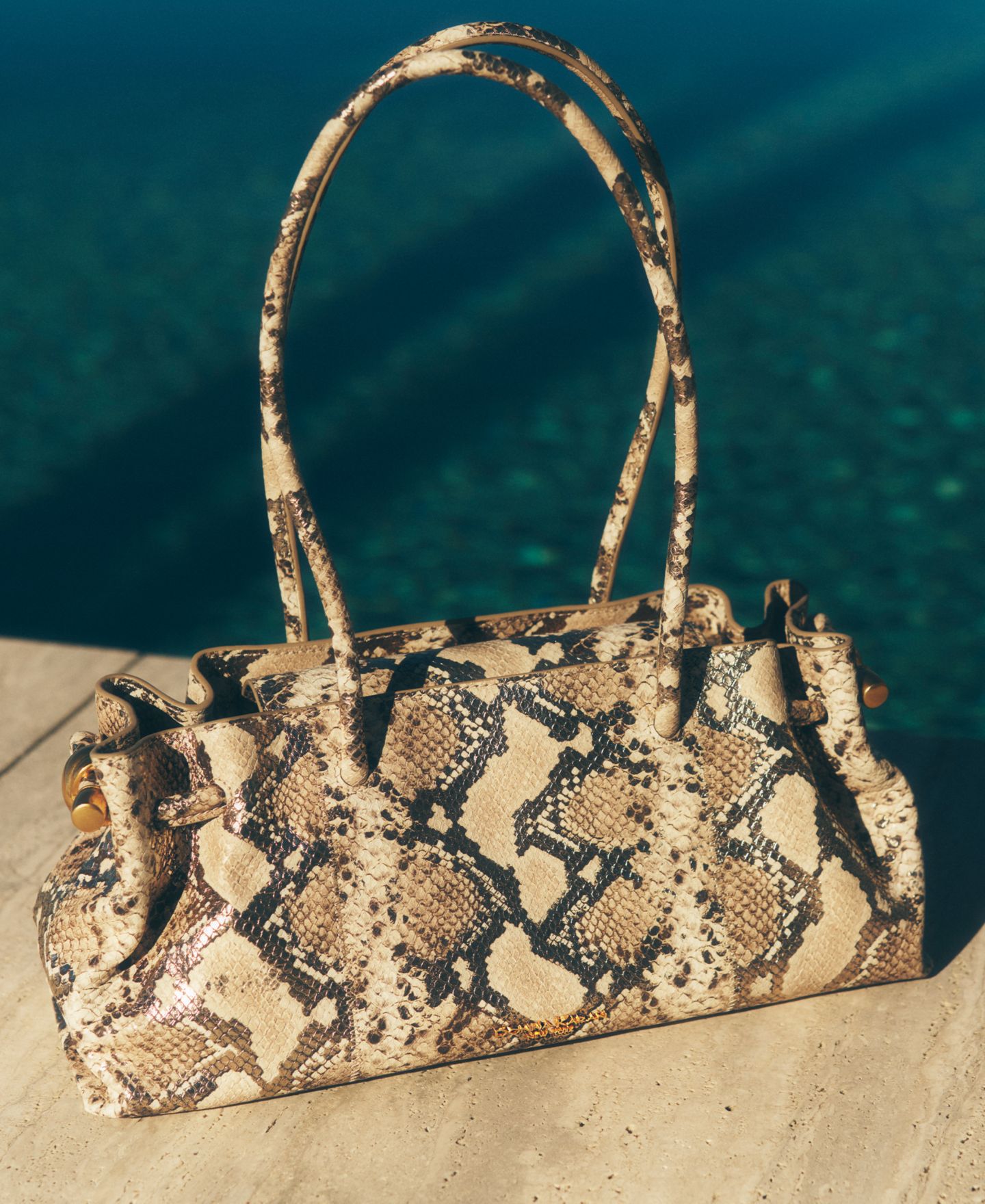 Женская сумка Donna Karan New York Cashmere Python Medium Tote Handbag, цвет: Нейтральный разноцветный — фото 3
